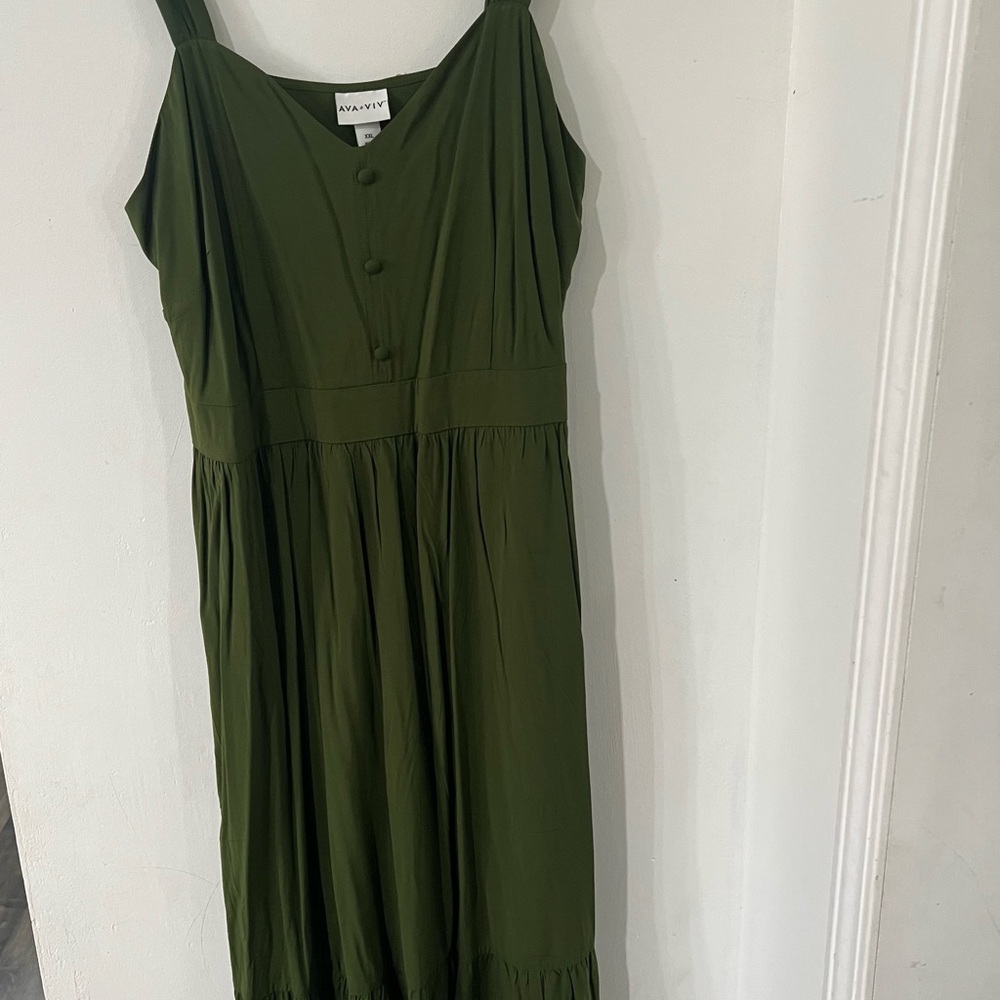 COPY - Ava and Viv Olive Green Sleeveless Dress